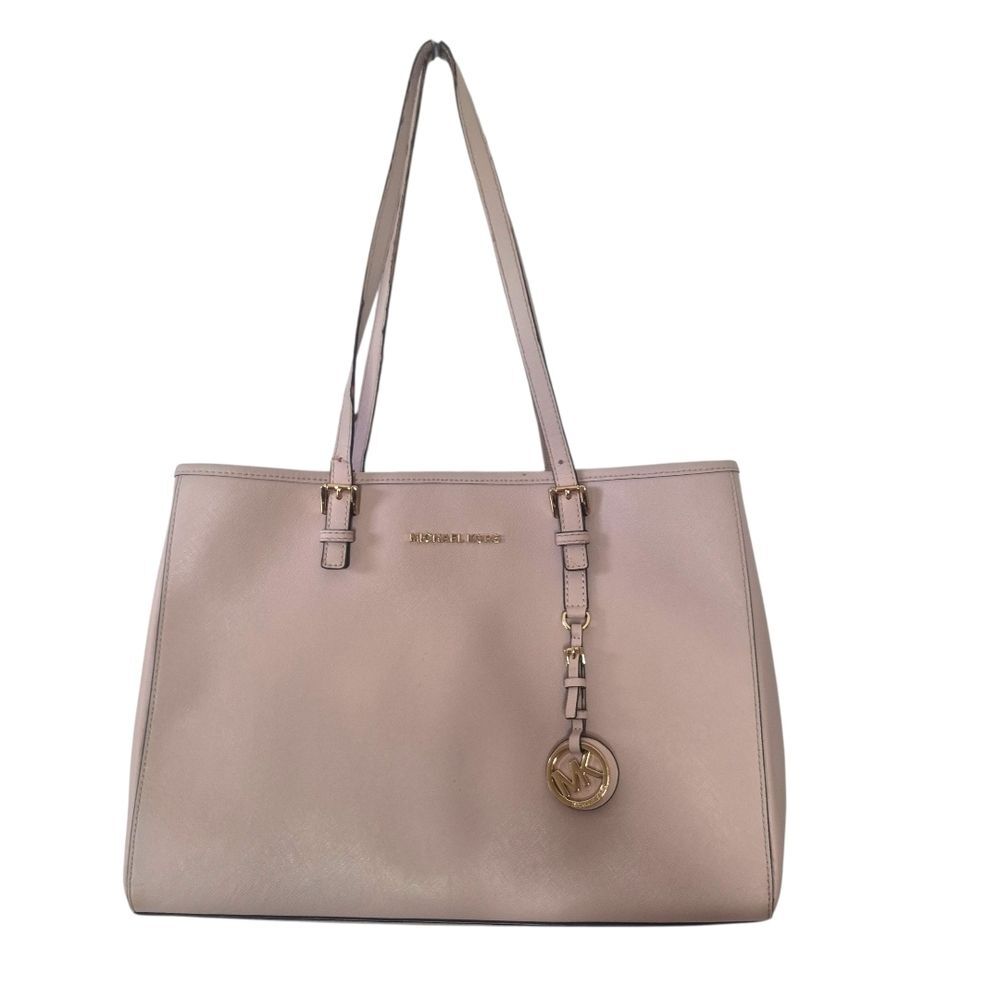 Michael Kors Shania Jet Set Travel Tote Bag Chain Link Blush Pink